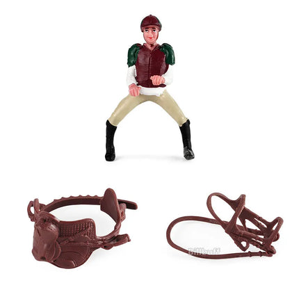 DIY Horse Race Model Horseman Farm Animal Figurines Action & Toy Figures ABS Emulation Toys for Children Christmas Birthday Gift