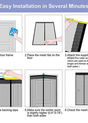Large Tool-free Magnetic Mosquito Net Summer Anti Bug Fly Door Curtains Mesh Auto Closing Door Screen Anti Bug Fly Door Screen