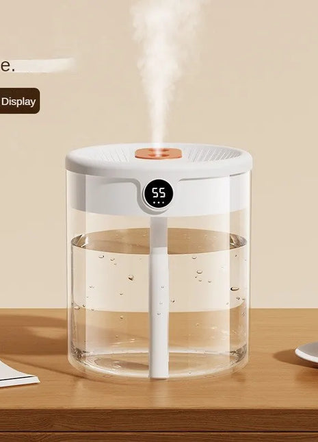 New 2L Double Spray Humidifier Atomizer Usb Large Capacity Home Mute Bedroom Office Night Light Digital Display Humidifier