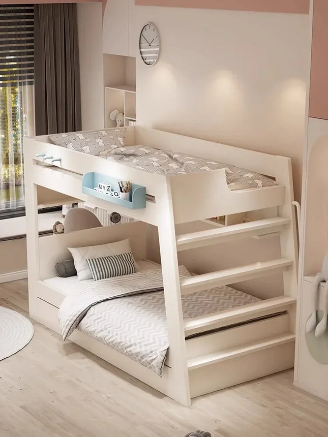 Second-floor upper and lower beds Children's beds Small shelf beds Simple sma
