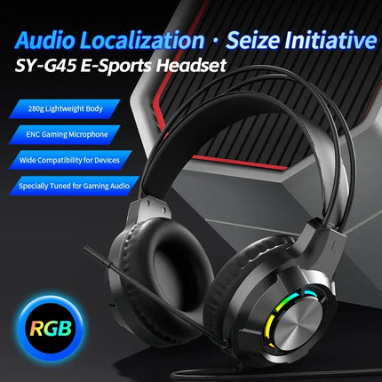 Gaming Headset Noise Reduction Over-The-Ear Waterproof Portable Audio Plastic Material for Gaming Enthusiasts