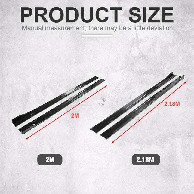 Universal 8PCS 2m/2.18m Side Skirt Extension Rocker Plate Lip Separator Bumper For BMW Mercedes-Benz Toyota Audi Nissan Honda