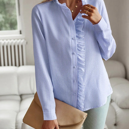 Fashion New Women Elegant Office Shirt,Long Sleeve Top Causal Comfort Simple Shirt,Shirts & Blouses,Tops For Women,Women Clothes