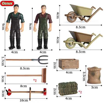 Farm House Model Action Figures Farmer Motorcycle Cow