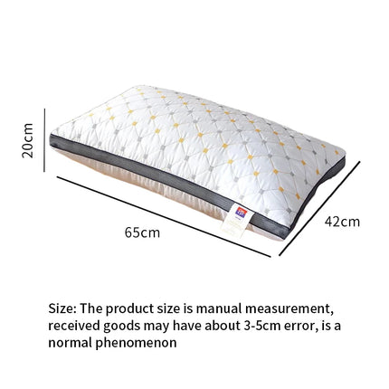 Full Sky Star Embroidered Fiber Pillow Core for Neck Protection, Quick Rebound, Not Easy to Deform, Not Collapsing