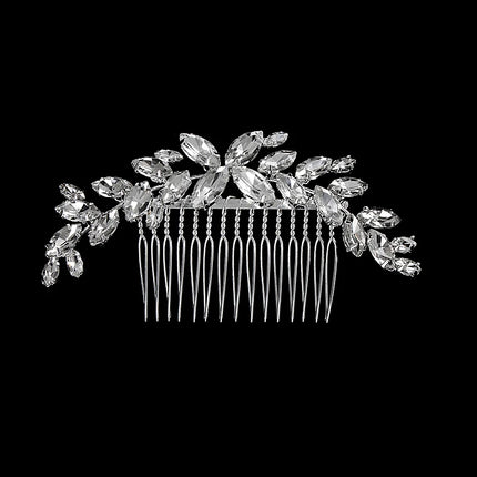 New Silver Alloy Hair Comb Handmade Pearls Rhinestones Fashion Metal Headpiece Elegant Hair Jewellery Accessory For Women