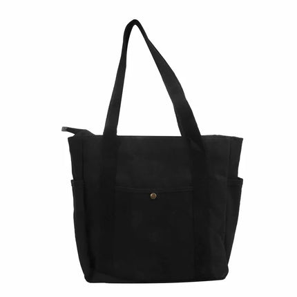 Large Capacity Canvas Tote Bags For Work Commuting Carrying Bag College Style Student Outfit Book Shoulder Bag