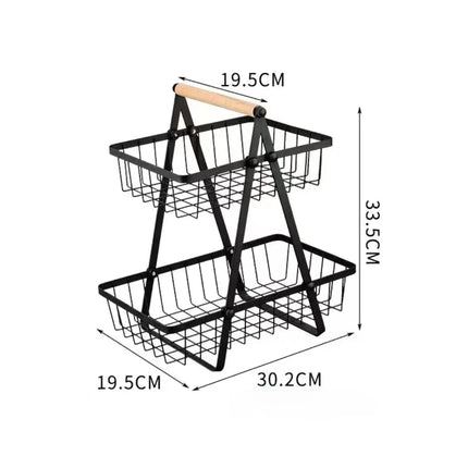 2/3 Tiers Countertop Fruit Basket,Portable Fruit Bowle Basket Kitchen Organizer Storage & Dining Room Fruits Vegetable Snacks
