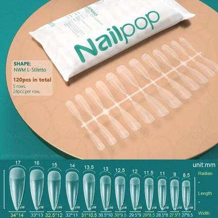 NAILPOP 120pcs Fake Nails Full Cover Press on Nails Coffin Soft Gel American