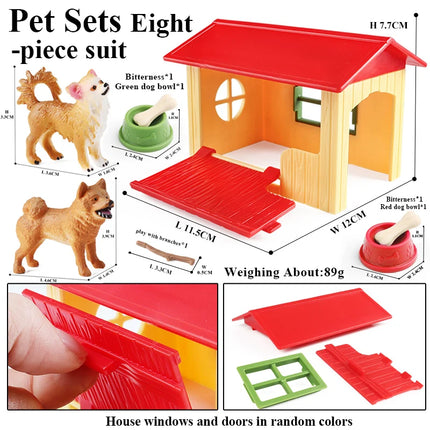House Equestrian Fencing Palm Farm Cow Horse Animal Model Action Figures Miniature Cute Kid Toy Gift