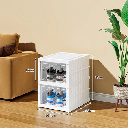 Stackable Shoes Cabinet Stackable Transparent Dustproof Shoe Cabinet Multi-functional Large Capacity Storage Organization Box