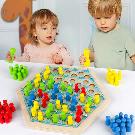 Kid Chain Triangle Chess Social Board Game Battle Chess Game Wooden Toy