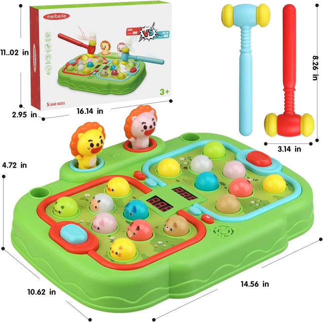 Hammer hamster game for toddlers, toys for boys and girls, interactive educational toys with sound and light for children