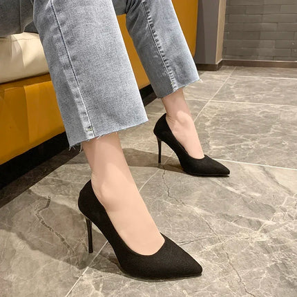 Women Pumps Sexy Suede Ponited Toes High Heels Fashion Office Stiletto Party Red Wedding Shoes Female Comfort Women Shoes