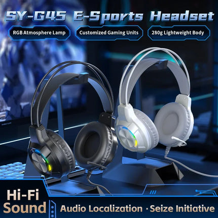 Gaming Headset Noise Reduction Over-The-Ear Waterproof Portable Audio Plastic Material for Gaming Enthusiasts