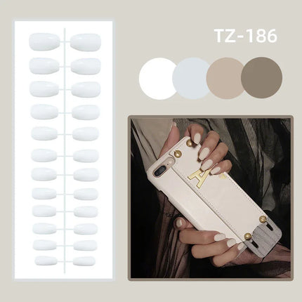 24pcs Leopard Print Almond Fake Press on Nails with Mini Flower Acrylic