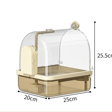 Clear Hanging Bird Bath Automatic Water Circulation Bath Shower For Bird Easy to clean Space Saving Design Bird Cage Accessory