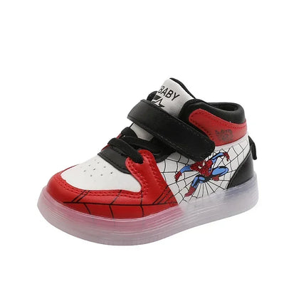 Disney Children's Led Light Shoes Fashion Aoger Spiderman Boys Sneakers Girls