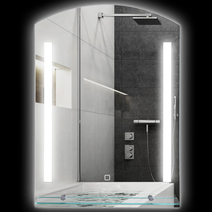 Kleankin LED lights 70x50 cm bathroom mirror with silver touch switch