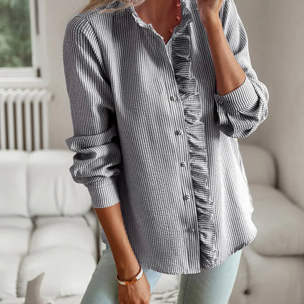 Fashion New Women Elegant Office Shirt,Long Sleeve Top Causal Comfort Simple Shirt,Shirts & Blouses,Tops For Women,Women Clothes
