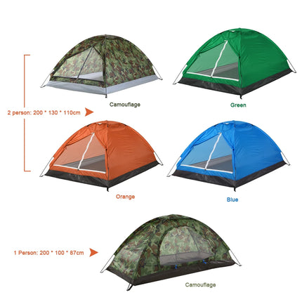 Camping Tent for 2 Person Single Layer Outdoor Portable Camouflage Summer Tent for Outdoor Camping Traveling Tent