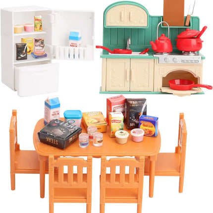 Dollhouse Furniture Set for Kids Toys Miniature Doll House Accessories Pretend