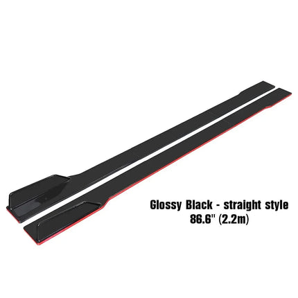 2M/2.2M Car Universal Side Skirts Extension Rocker Panels Lip Splitters 6PCS Side Spoiler For Civic Benz BMW ABS Car Accessories