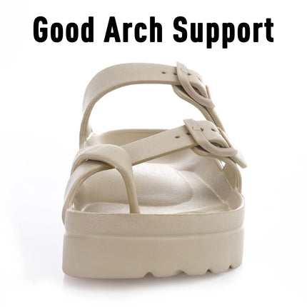 Eyriphy Women's Platform Sandals with Arch Support Thick Soles Adjustable Buckle Ultra Cushion Slippers Outdoor Women Sandals