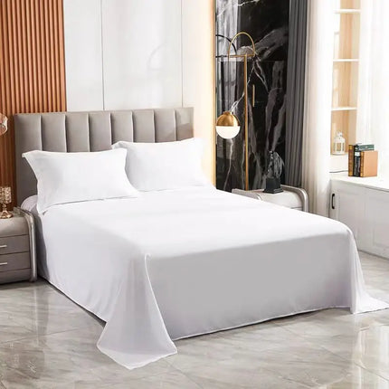 One Piece of Single Bed Sheetss (Excluding Pillowcases and Pillow Cores) Washed Material Pure White Hotel Bed Sheetss B&B Single and Double Home Use
