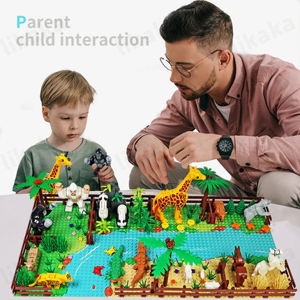Zoo Animals Building Blocks Toys Set for Kids Montessori Gift Compatible Classic Blocks City Friends Wild Animals