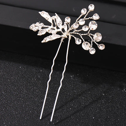 Fashion Crystal Pearl Rhinestone Hairpins Stick Hair Clip For Women Bridal Hair Accessories Party Wedding Hair Clips Jewelry