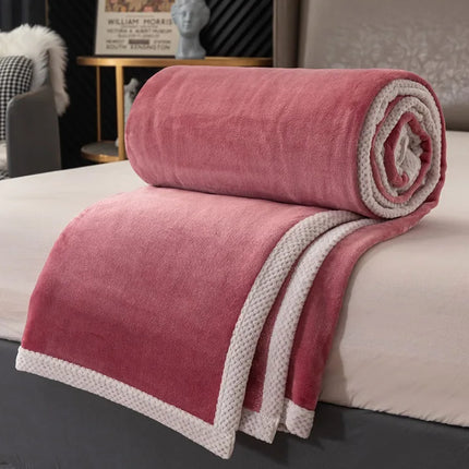 Double-Sided Thick Milk Velvet Blanket Soft Naked Sleep Flannel Quilt for All Seasons