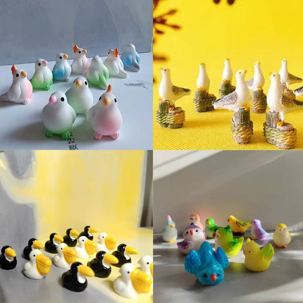 10Pcs pigeon/parrot/sea bird/doll house miniatures/cute/fairy garden