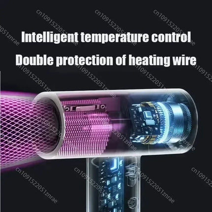Super Portable USB Charging Wireless Hair Dryer 100000RPM High Wind Powerful Cold/Hot Air Styling Tools LED Display