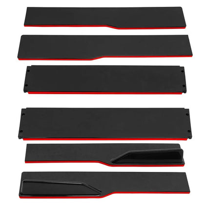 2M/2.2M Car Universal Side Skirts Extension Rocker Panels Lip Splitters 6PCS Side Spoiler For Civic Benz BMW ABS Car Accessories