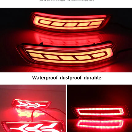 2Pcs LED Rear Bumper Reflector Lamp Driving Warning Light Brake Stop Light Turn Signal Light For Toyota Corolla Altis 2014-2018