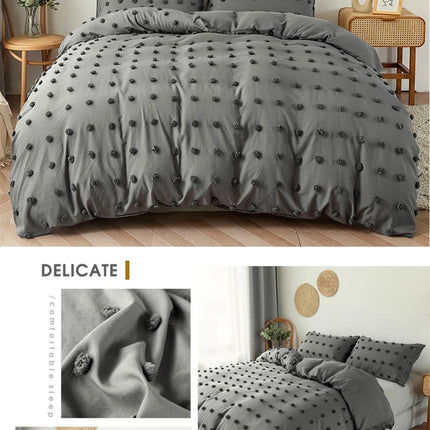 High Quality Crafts with Furball Double Bed Duvet Cover Set 220x240 Tufted King Size Pillow Case