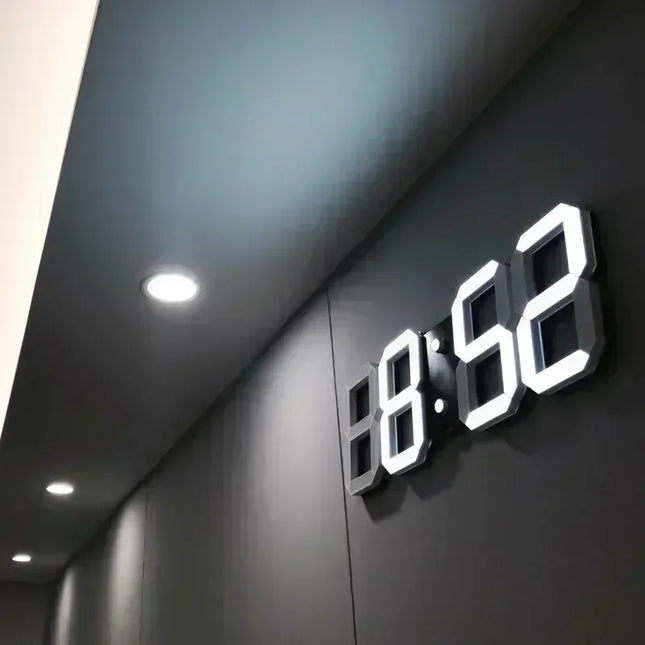 Digital Clock Wall Clocks Decoration for Bedroom Adjustable Electronic Watches 3D LEDs Home Decor Night Mode Watch Glowing