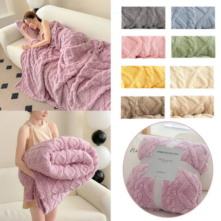1pc Super Soft Coral Velvet Blankets for Winter Thick Soft Bedspread Warm Plaids