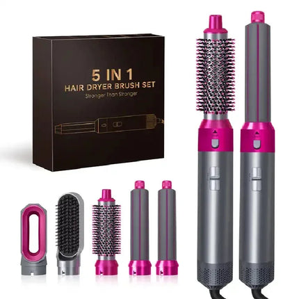 Hair Dryer 5-In-1 Electric Hair Comb Negative Ion Straight Curler Brush