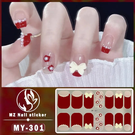 Panda Style Baking Free Gel 5D Nail Sticker Full Nail Self Adhesive Sticker