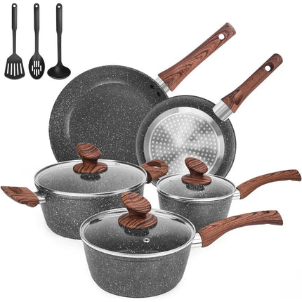 Pans Set Non Stick 11 Piece DieCast Induction Cookware Set Pans