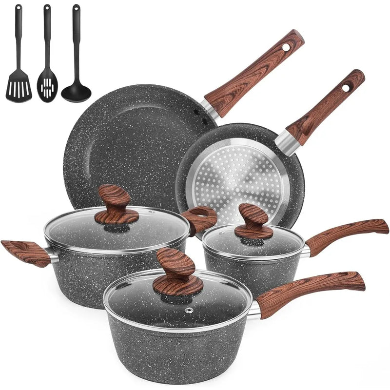 Pans Set Non Stick 11 Piece DieCast Induction Cookware Set Pans