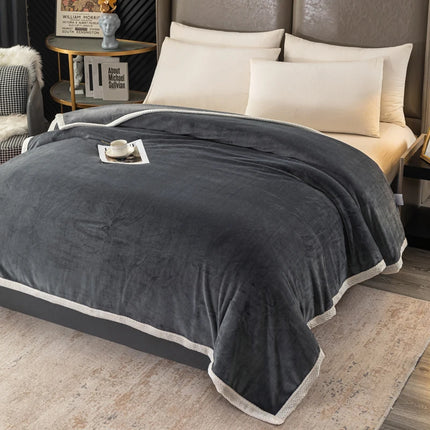 Blanket for Winters Solid Color Milk Velvet Plaid For Sofa Warm Single
