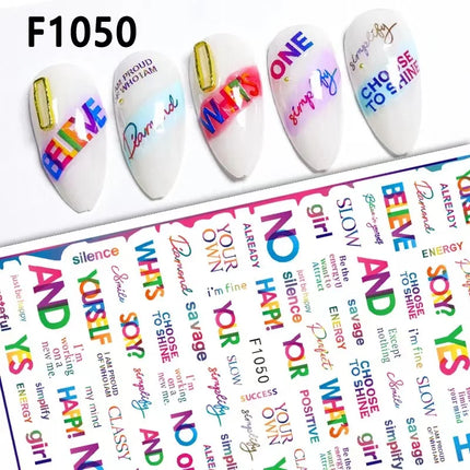 1PCS New Autumn Flowers Nail Decals Animal Nail Stickers Flower