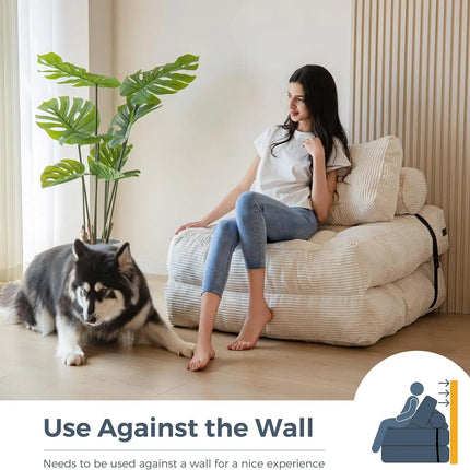 Folding Sofa Bed, Convertible Sleeper Chair with Pillow Foldable Matress,