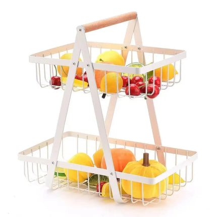 2/3 Tiers Countertop Fruit Basket,Portable Fruit Bowle Basket Kitchen Organizer Storage & Dining Room Fruits Vegetable Snacks