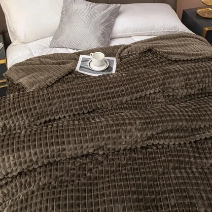 Milk Velvet Bed Blanket, Children, Adults, Warm Winter, Solid Color Durable, Sofa,