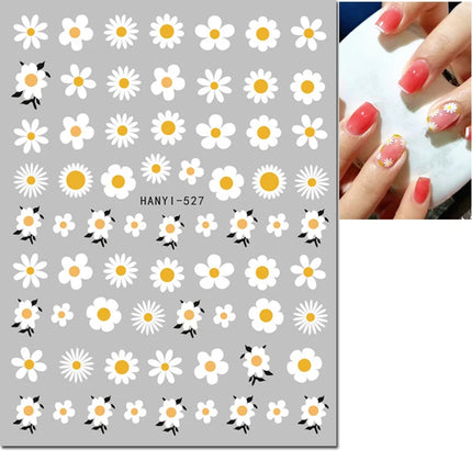 3d Nail Art Decals Elegant White RoyalBlue Roses Flowers