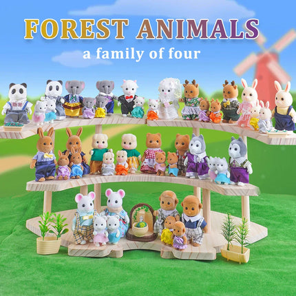 Doll Rabbit Sheep Cat Animal Minitature Furniture Set Pretend Play Simulation Doll House Toy Gift